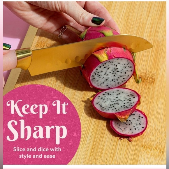 ๐Paris Hilton 3 piece Barbie core Pink & Gold Knife set New - Picture 7 of 8